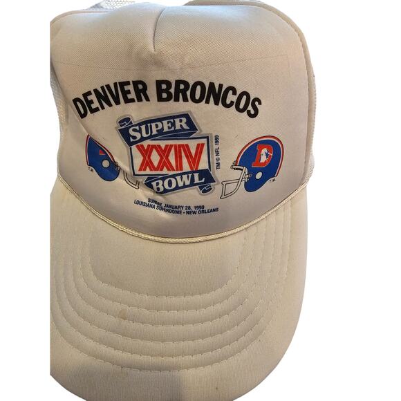 Denver Broncos Trucker Cap Vintage 1989 Super Bowl XXIV FOAM snap Back RARE - Picture 2 of 5